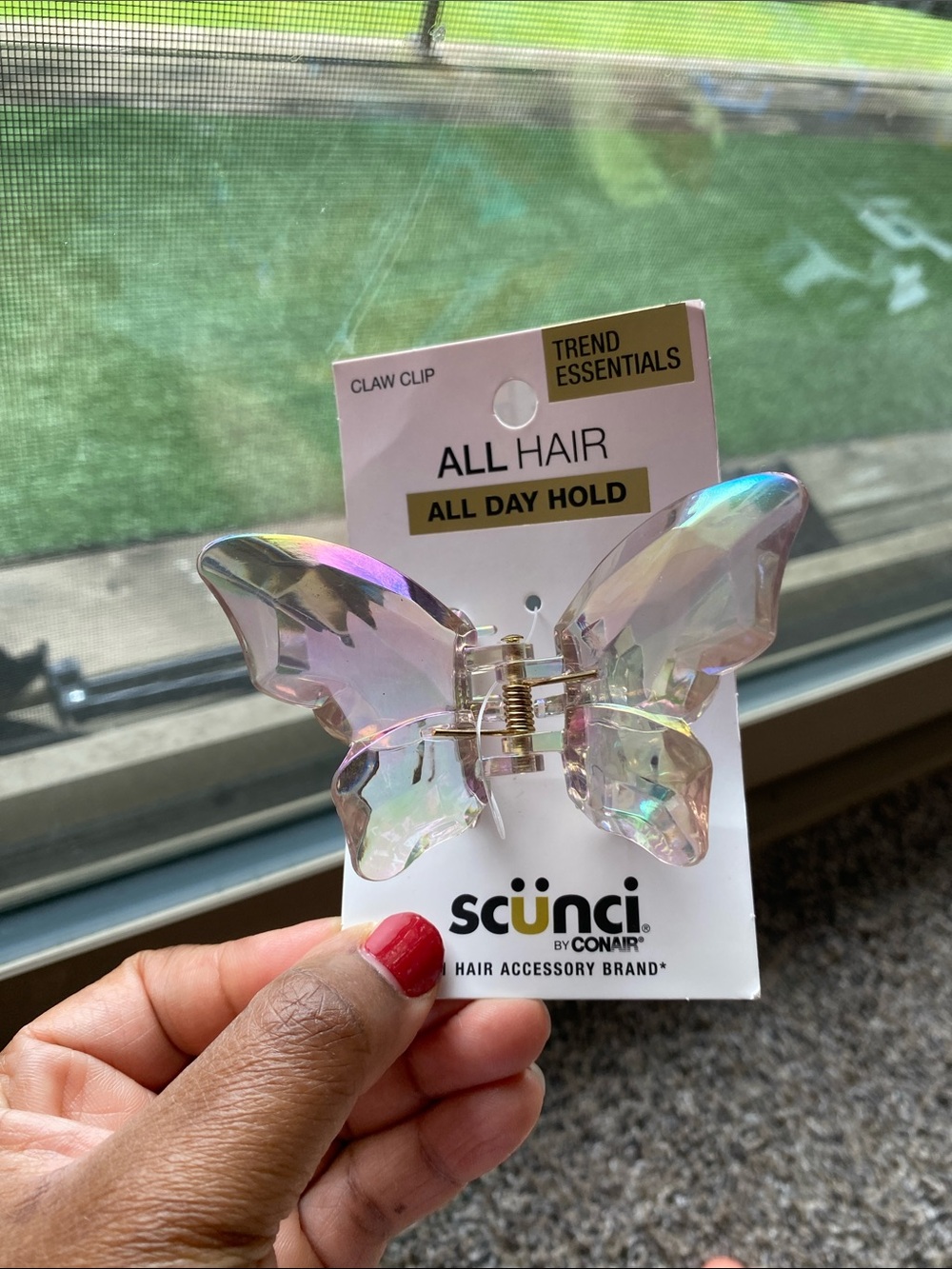 scunci Iridescent Butterfly Claw Clip - Pink, Purple, Green, Gold